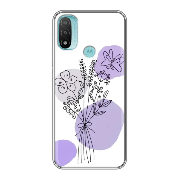 Чехол с принтом «Букет фиолетовая абстракция» для Motorola MOTO E20