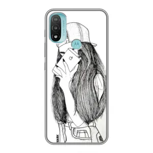Чохол з друком для Motorola MOTO E20 - (Мода) (AlphaPrint) (Фото дівчини)