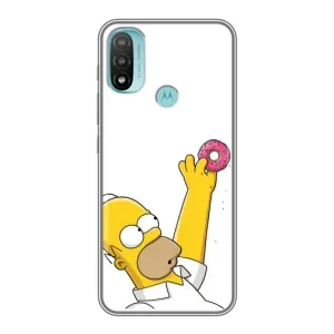 Чjхол з Сімпсонами для Motorola MOTO E20 (VPrint) (Гомер з пончиком)
