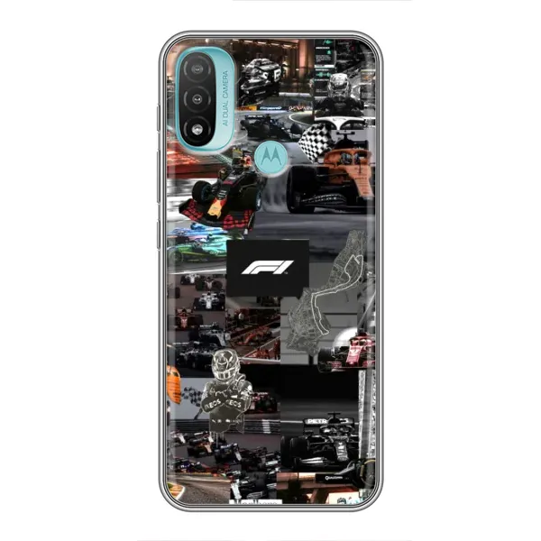 Чохол з принтом «Гоночний колаж Ф1» для Motorola MOTO E20