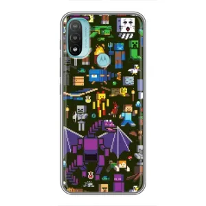 Чохол Майнкрафт на Motorola MOTO E20 (AlphaPrint) Minecraft (Колаж Майнкрафт)