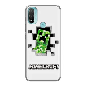 Чохол Майнкрафт на Motorola MOTO E20 (AlphaPrint) Minecraft (кріпер Майнкрафт)