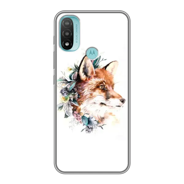Чохол з принтом «Лиса в квітах» для Motorola MOTO E20 Чохол з принтом «Лиса в квітах» для Motorola MOTO E20