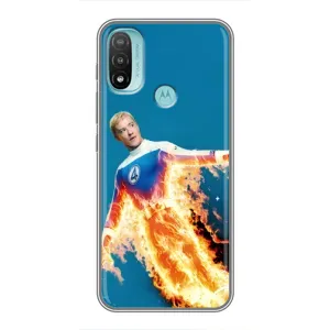 Чохол з принтом Фантастична четвірка для Motorola MOTO E20 (Людина-факел у вогні)