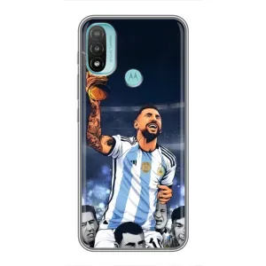 Чохли для Motorola MOTO E20 (Leo чемпіон) (AlphaPrint) (Мессі з кубком)