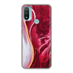 Чохол для Моторола МОТО Е20 - з принтом (Дизайнерські) (AlphaPrint) (Мрамор червоний)