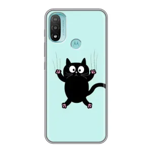 Чохол з принтом для Motorola MOTO E20 (AlphaPrint) Модні коти (Падаючий кіт)