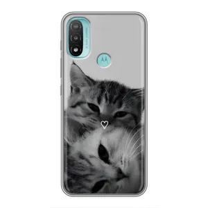 Чохол з малюнком кіт на Motorola MOTO E20 (Пара котів)