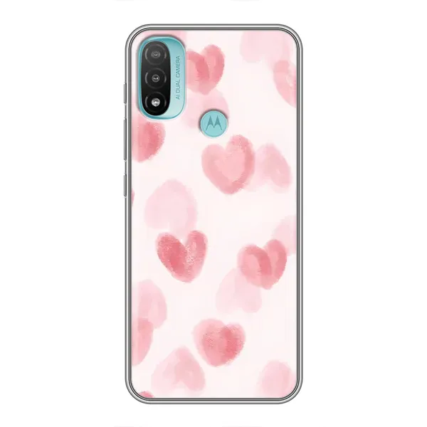 Чохол з принтом «Рожеві сердечки» для Motorola MOTO E20