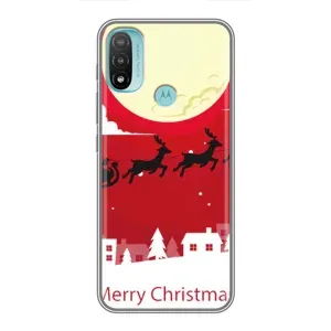 Різдвяні Чохли для Motorola MOTO E20 (VPrint) (Санта з оленями)