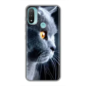 Чохли з Котиками для Motorola MOTO E20 (VPrint) (Сірий Кіт)