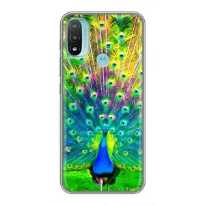 Чохол з пташками на Motorola MOTO E20 (VPrint) (Яскравий Павлин)