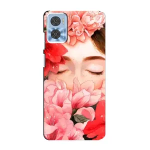 Чехлы (ART) Цветы на Motorola MOTO E22 (VPrint) (Очі в квітах)