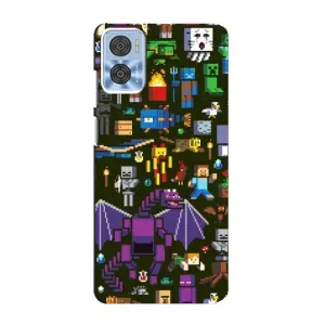 Чохол Майнкрафт на Motorola MOTO E22 (AlphaPrint) Minecraft (Колаж Майнкрафт)