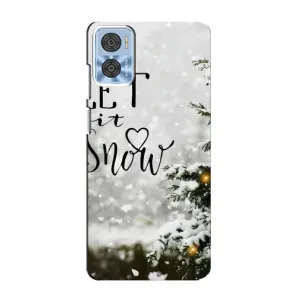 Новогодние, Праздничные Чехлы для Motorola MOTO E22 - 2024 год (Let it snow)