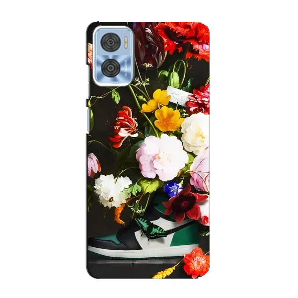 Чехол с принтом «Nike цветы» для Motorola MOTO E22