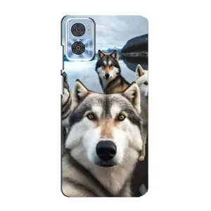 Чехол с Хаски для Motorola MOTO E22 - (AlphaPrint) (Селфи ХАски)