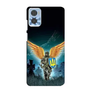 Чехлы с картинкой ЗСУ для Motorola MOTO E22 (AlphaPrint) (Солдат ЗСУ)