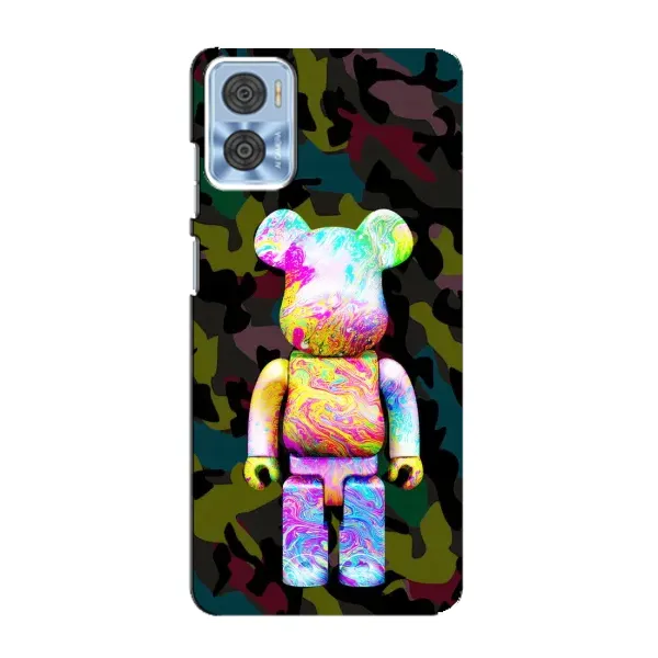 Чехол с принтом «Яркий Bearbrick» для Motorola MOTO E22