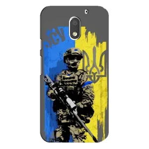 Чехлы с картинкой ЗСУ для Motorola MOTO E3 (AlphaPrint) (АРТ солдат)