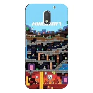 Чохол Майнкрафт на Motorola MOTO E3 (AlphaPrint) Minecraft (фон Minecraft)