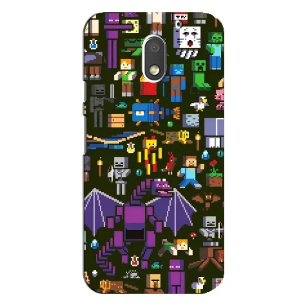 Чехол с принтом «Коллаж Майнкрафт» для Motorola MOTO E3