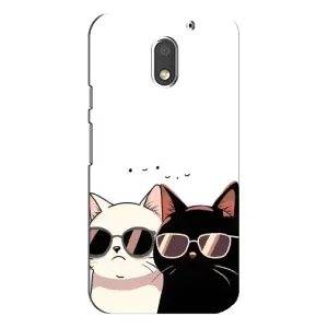 Чехол с рисунком кот на Motorola MOTO E3 (Коты в очках)