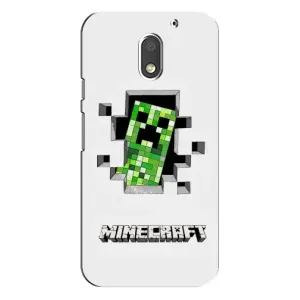 Чохол Майнкрафт на Motorola MOTO E3 (AlphaPrint) Minecraft (кріпер Майнкрафт)