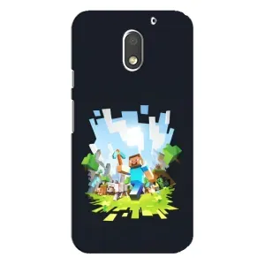 Чохол Майнкрафт на Motorola MOTO E3 (AlphaPrint) Minecraft (персонажі Minecraft)