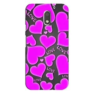 Чехлы для любимой на Мото Е3 (VPrint) (Pink hearts)