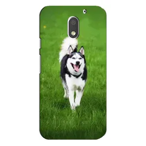 Чехол с Хаски для Motorola Moto E3 - (AlphaPrint) (Радостный Хаски)