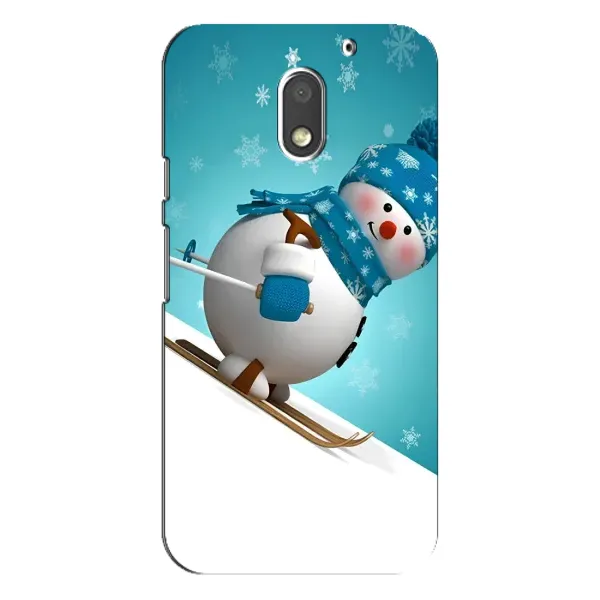 Чехол с принтом «Снеговик на лыжах» для Motorola MOTO E3