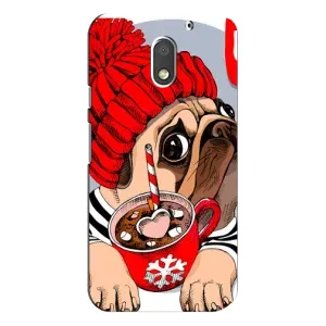 Чехлы с собаками для Motorola MOTO E3 (VPrint) (Собачка в шапке)