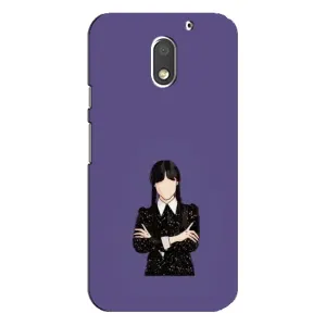 Чохли Венсдей на Motorola MOTO E3 Уенсдей (AlphaPrint) (Венздей у чорному)