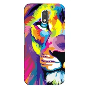 Чехол со Львом для Motorola MOTO E3 (VPrint) (Яркий Лев)