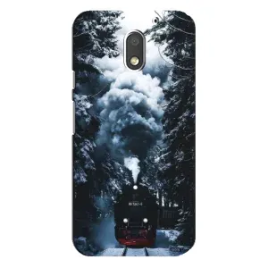 Новогодние, Праздничные Чехлы для Motorola MOTO E3 - 2024 год (Зимний поезд)