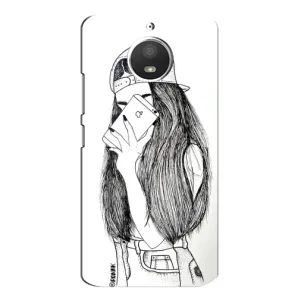 Чехол с печатью для Motorola MOTO E4 - (Мода) (AlphaPrint) (Фото девочки)