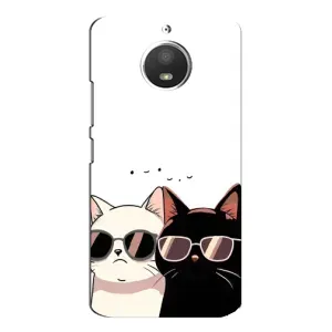 Чехол с рисунком кот на Motorola MOTO E4 (Коты в очках)