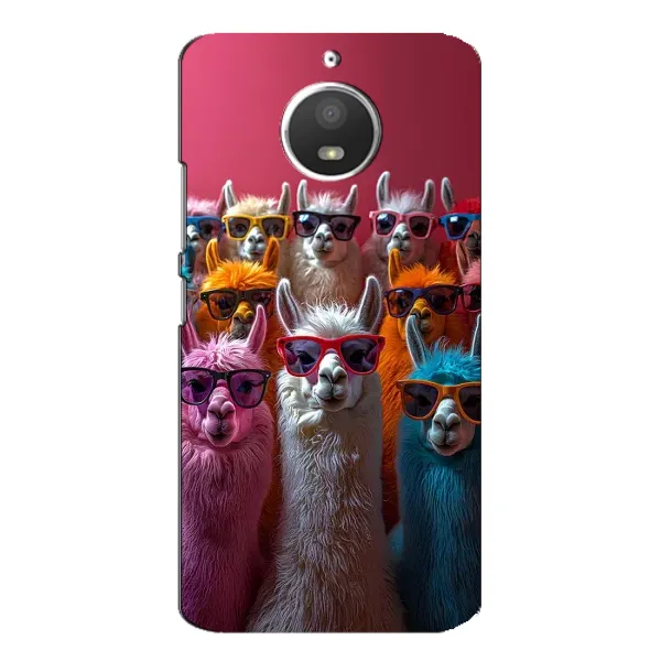 Чохол з принтом «Лами в окулярах» для Motorola MOTO E4