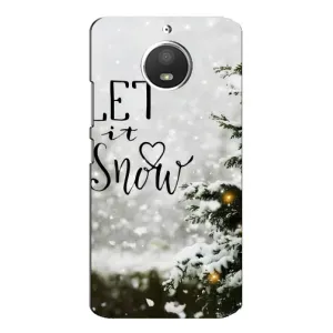 Новогодние, Праздничные Чехлы для Motorola MOTO E4 - 2024 год (Let it snow)