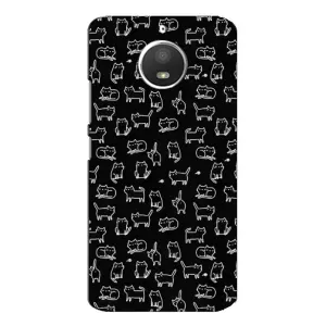 Чехол с принтом для Motorola MOTO E4 (AlphaPrint) Модные коты (Меленькие котики)