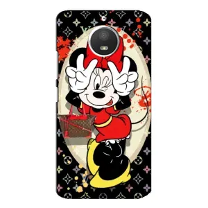 Чехол Disney Mouse Motorola MOTO E4 (PREMIUMPrint) (Минни peace)