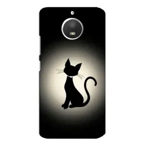 Чехол с принтом для Motorola MOTO E4 (AlphaPrint) Модные коты (Силуэт котика)