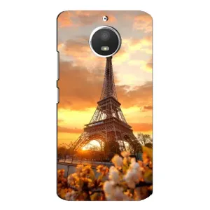 Чехол Эйфелева Башня для Motorola MOTO E4 - (AlphaPrint) (Солнечная башня)