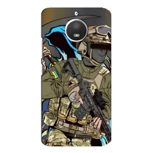 Чехлы с картинкой ЗСУ для Motorola MOTO E4 (AlphaPrint) (Воин ВСУ)