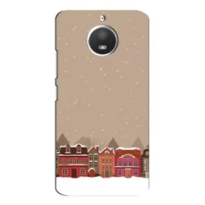 Новогодние, Праздничные Чехлы для Motorola MOTO E4 - 2024 год (Зимний город)