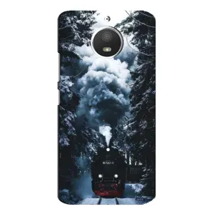 Новогодние, Праздничные Чехлы для Motorola MOTO E4 - 2024 год (Зимний поезд)