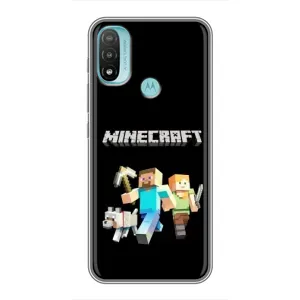 Чехол Майнкрафт на Motorola MOTO E40 (AlphaPrint) Minecraft (герои Minecraft)