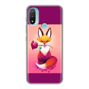 Чехлы с картинкой Лисички для Motorola MOTO E40 (VPrint) (Лисичка с розочкой)