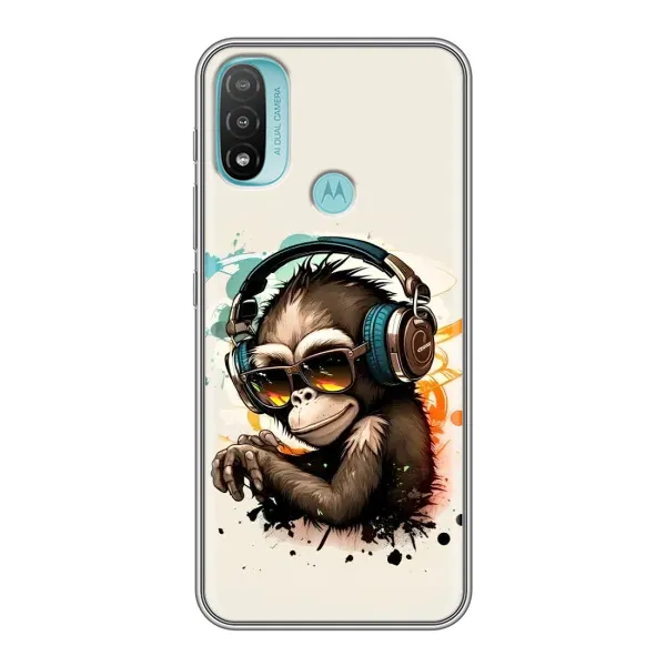 Чехол с принтом «Макака в наушниках» для Motorola MOTO E40